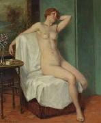 Female Nude Sitting Victor Schivert